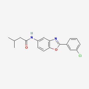 molecular formula C18H17ClN2O2 B5738795 N-[2-(3-chlorophenyl)-1,3-benzoxazol-5-yl]-3-methylbutanamide 