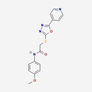 molecular formula C16H14N4O3S B5738804 N-(4-methoxyphenyl)-2-{[5-(4-pyridinyl)-1,3,4-oxadiazol-2-yl]thio}acetamide 