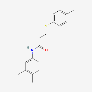 molecular formula C18H21NOS B5738812 N-(3,4-dimethylphenyl)-3-[(4-methylphenyl)thio]propanamide 