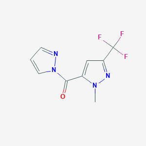 molecular formula C9H7F3N4O B5738817 1-methyl-5-(1H-pyrazol-1-ylcarbonyl)-3-(trifluoromethyl)-1H-pyrazole 