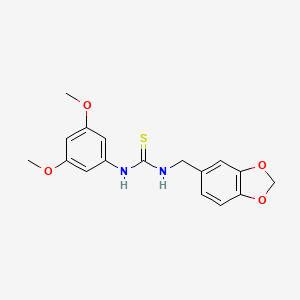 molecular formula C17H18N2O4S B5738821 N-(1,3-benzodioxol-5-ylmethyl)-N'-(3,5-dimethoxyphenyl)thiourea 