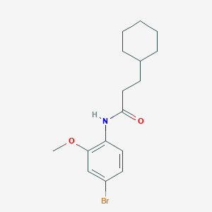 molecular formula C16H22BrNO2 B5738826 N-(4-bromo-2-methoxyphenyl)-3-cyclohexylpropanamide 