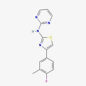 molecular formula C14H11FN4S B5738839 N-[4-(4-fluoro-3-methylphenyl)-1,3-thiazol-2-yl]-2-pyrimidinamine 