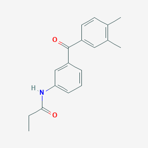 molecular formula C18H19NO2 B5738888 N-[3-(3,4-dimethylbenzoyl)phenyl]propanamide 