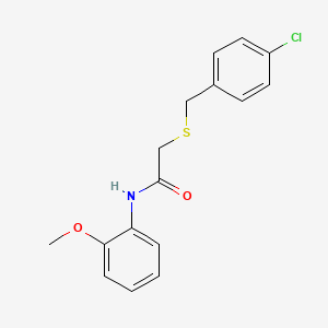 molecular formula C16H16ClNO2S B5738900 2-[(4-chlorobenzyl)thio]-N-(2-methoxyphenyl)acetamide 