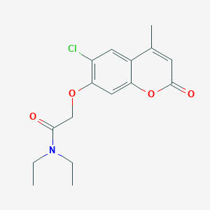 molecular formula C16H18ClNO4 B5738902 2-[(6-chloro-4-methyl-2-oxo-2H-chromen-7-yl)oxy]-N,N-diethylacetamide 