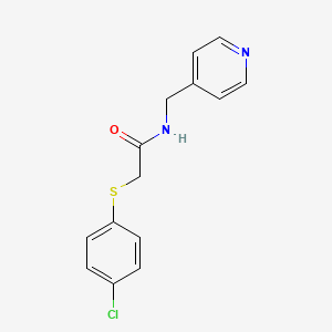 molecular formula C14H13ClN2OS B5738923 2-[(4-chlorophenyl)thio]-N-(4-pyridinylmethyl)acetamide 