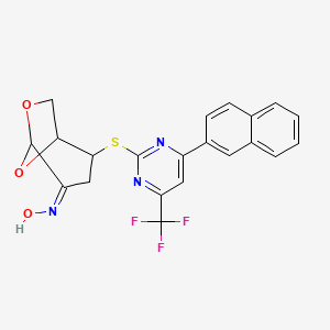 2-{[4-(2-naphthyl)-6-(trifluoromethyl)pyrimidin-2-yl]thio}-6,8-dioxabicyclo[3.2.1]octan-4-one oxime