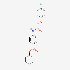 molecular formula C21H22ClNO4 B5738947 cyclohexyl 4-{[(4-chlorophenoxy)acetyl]amino}benzoate 