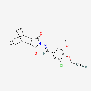 molecular formula C23H21ClN2O4 B5738949 4-{[3-chloro-5-ethoxy-4-(2-propyn-1-yloxy)benzylidene]amino}-4-azatetracyclo[5.3.2.0~2,6~.0~8,10~]dodec-11-ene-3,5-dione 
