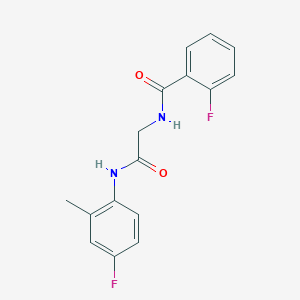 molecular formula C16H14F2N2O2 B5738979 2-fluoro-N-{2-[(4-fluoro-2-methylphenyl)amino]-2-oxoethyl}benzamide 