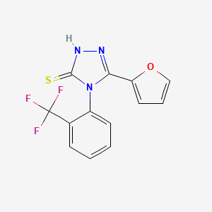 molecular formula C13H8F3N3OS B5738996 5-(2-furyl)-4-[2-(trifluoromethyl)phenyl]-4H-1,2,4-triazole-3-thiol 