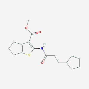 molecular formula C17H23NO3S B5739005 methyl 2-[(3-cyclopentylpropanoyl)amino]-5,6-dihydro-4H-cyclopenta[b]thiophene-3-carboxylate 