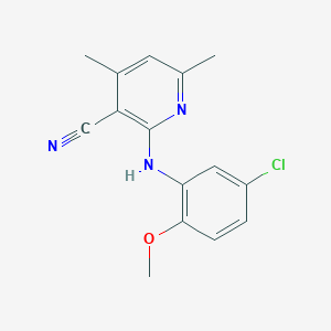 2-[(5-chloro-2-methoxyphenyl)amino]-4,6-dimethylnicotinonitrile