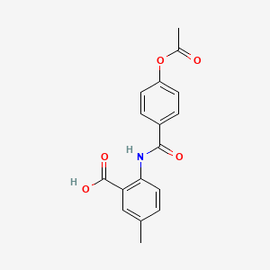 molecular formula C17H15NO5 B5739014 2-{[4-(acetyloxy)benzoyl]amino}-5-methylbenzoic acid 