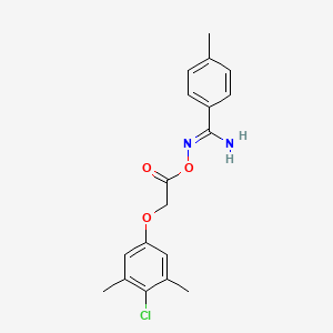 molecular formula C18H19ClN2O3 B5739028 N'-{[(4-chloro-3,5-dimethylphenoxy)acetyl]oxy}-4-methylbenzenecarboximidamide 