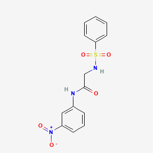 molecular formula C14H13N3O5S B5739036 N~1~-(3-nitrophenyl)-N~2~-(phenylsulfonyl)glycinamide 