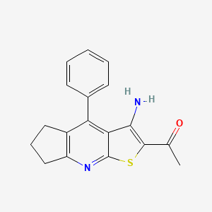 molecular formula C18H16N2OS B5739040 1-(3-amino-4-phenyl-6,7-dihydro-5H-cyclopenta[b]thieno[3,2-e]pyridin-2-yl)ethanone 