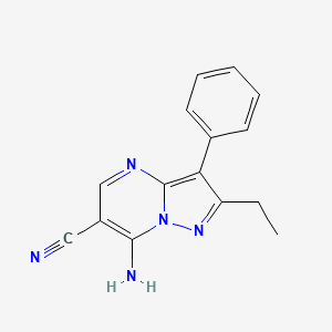 molecular formula C15H13N5 B5739043 7-amino-2-ethyl-3-phenylpyrazolo[1,5-a]pyrimidine-6-carbonitrile 