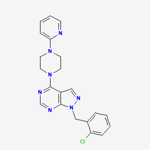 molecular formula C21H20ClN7 B5739052 1-(2-chlorobenzyl)-4-[4-(2-pyridinyl)-1-piperazinyl]-1H-pyrazolo[3,4-d]pyrimidine 