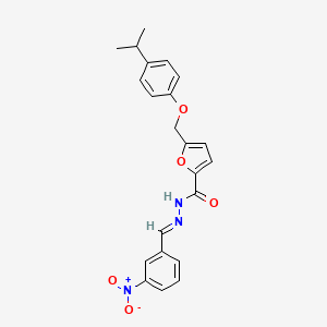 molecular formula C22H21N3O5 B5739056 5-[(4-isopropylphenoxy)methyl]-N'-(3-nitrobenzylidene)-2-furohydrazide 