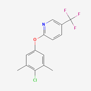molecular formula C14H11ClF3NO B5739061 2-(4-chloro-3,5-dimethylphenoxy)-5-(trifluoromethyl)pyridine 