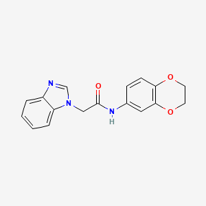 molecular formula C17H15N3O3 B5739070 2-(1H-benzimidazol-1-yl)-N-(2,3-dihydro-1,4-benzodioxin-6-yl)acetamide 