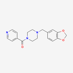 molecular formula C18H19N3O3 B5739130 1-(1,3-benzodioxol-5-ylmethyl)-4-isonicotinoylpiperazine 