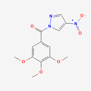 molecular formula C13H13N3O6 B5739155 4-nitro-1-(3,4,5-trimethoxybenzoyl)-1H-pyrazole 