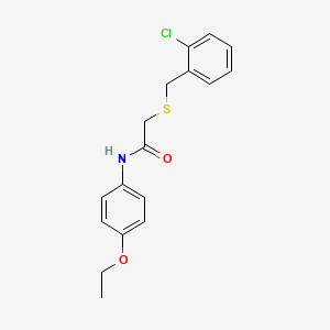 molecular formula C17H18ClNO2S B5739179 2-[(2-chlorobenzyl)thio]-N-(4-ethoxyphenyl)acetamide 