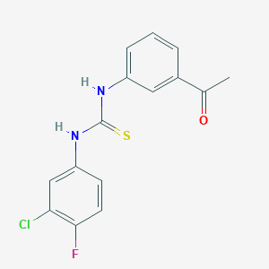 molecular formula C15H12ClFN2OS B5739230 N-(3-acetylphenyl)-N'-(3-chloro-4-fluorophenyl)thiourea 