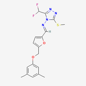 molecular formula C18H18F2N4O2S B5739242 3-(difluoromethyl)-N-({5-[(3,5-dimethylphenoxy)methyl]-2-furyl}methylene)-5-(methylthio)-4H-1,2,4-triazol-4-amine 