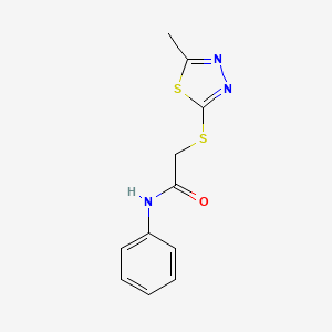 molecular formula C11H11N3OS2 B5739291 2-[(5-methyl-1,3,4-thiadiazol-2-yl)thio]-N-phenylacetamide 