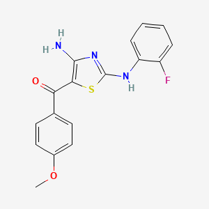 molecular formula C17H14FN3O2S B5739294 {4-amino-2-[(2-fluorophenyl)amino]-1,3-thiazol-5-yl}(4-methoxyphenyl)methanone 