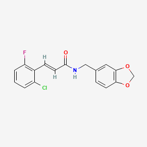 molecular formula C17H13ClFNO3 B5739335 N-(1,3-benzodioxol-5-ylmethyl)-3-(2-chloro-6-fluorophenyl)acrylamide 