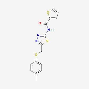 molecular formula C15H13N3OS3 B5739374 N-(5-{[(4-methylphenyl)thio]methyl}-1,3,4-thiadiazol-2-yl)-2-thiophenecarboxamide 