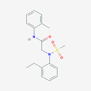 molecular formula C18H22N2O3S B5739382 N~2~-(2-ethylphenyl)-N~1~-(2-methylphenyl)-N~2~-(methylsulfonyl)glycinamide 