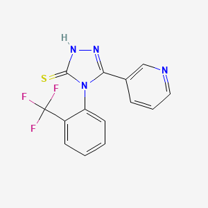 molecular formula C14H9F3N4S B5739429 5-(3-pyridinyl)-4-[2-(trifluoromethyl)phenyl]-4H-1,2,4-triazole-3-thiol CAS No. 132844-82-7
