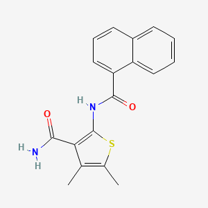 molecular formula C18H16N2O2S B5739434 4,5-dimethyl-2-(1-naphthoylamino)-3-thiophenecarboxamide 
