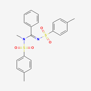 molecular formula C22H22N2O4S2 B5739439 N-methyl-N,N'-bis[(4-methylphenyl)sulfonyl]benzenecarboximidamide 
