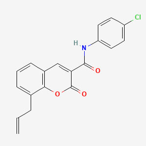 molecular formula C19H14ClNO3 B5739477 8-allyl-N-(4-chlorophenyl)-2-oxo-2H-chromene-3-carboxamide 