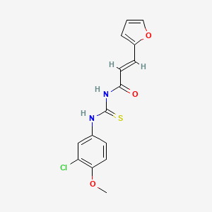 molecular formula C15H13ClN2O3S B5739478 N-{[(3-chloro-4-methoxyphenyl)amino]carbonothioyl}-3-(2-furyl)acrylamide 