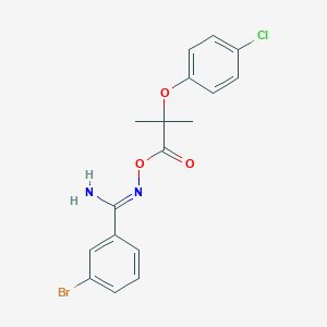 molecular formula C17H16BrClN2O3 B5739489 3-bromo-N'-{[2-(4-chlorophenoxy)-2-methylpropanoyl]oxy}benzenecarboximidamide 