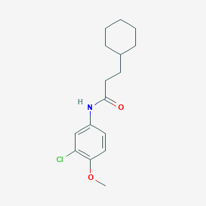 molecular formula C16H22ClNO2 B5739532 N-(3-chloro-4-methoxyphenyl)-3-cyclohexylpropanamide 