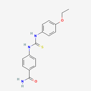 molecular formula C16H17N3O2S B5739540 4-({[(4-ethoxyphenyl)amino]carbonothioyl}amino)benzamide 