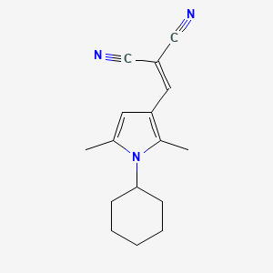 molecular formula C16H19N3 B5739556 [(1-cyclohexyl-2,5-dimethyl-1H-pyrrol-3-yl)methylene]malononitrile 