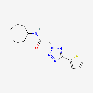 molecular formula C14H19N5OS B5739558 N-cycloheptyl-2-[5-(2-thienyl)-2H-tetrazol-2-yl]acetamide 