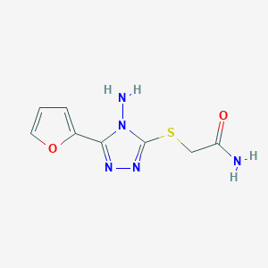 molecular formula C8H9N5O2S B5739565 2-{[4-amino-5-(2-furyl)-4H-1,2,4-triazol-3-yl]thio}acetamide 