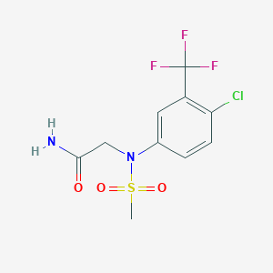 molecular formula C10H10ClF3N2O3S B5739566 N~2~-[4-chloro-3-(trifluoromethyl)phenyl]-N~2~-(methylsulfonyl)glycinamide 