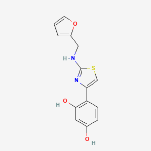 molecular formula C14H12N2O3S B5739574 4-{2-[(2-furylmethyl)amino]-1,3-thiazol-4-yl}-1,3-benzenediol 